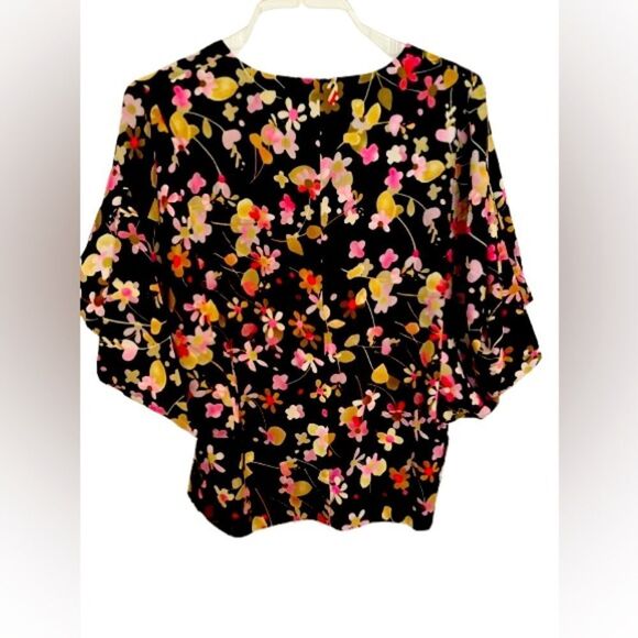 CAbi Tops - CAbi Black Flutter Sleeve Ruffled Blouse